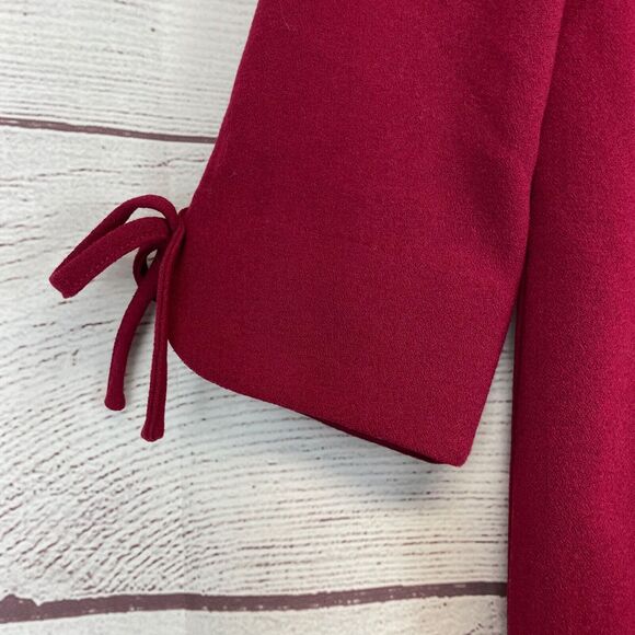 Talbots Burgundy High Neck Knee Length Dress Fully Lined size 8 - Picture 4 of 11